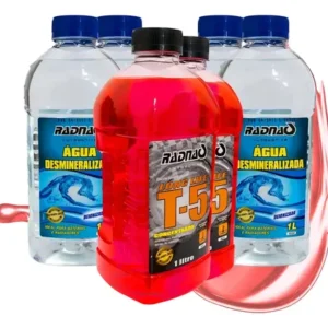Kit Radnaq Aditivo Radiador Rosa Concentrado 6l Com Água Desmineralizada